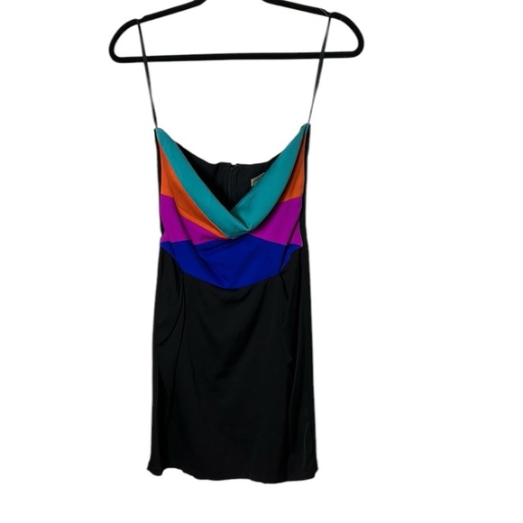 Mara Hoffman vtg slip dress, colorblock strapless,sz 4, fitted,event, glam EC - Picture 2 of 13